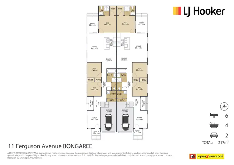 Floorplan of Homely semi-detached listing, 1/11 Ferguson Avenue, Bongaree QLD 4507
