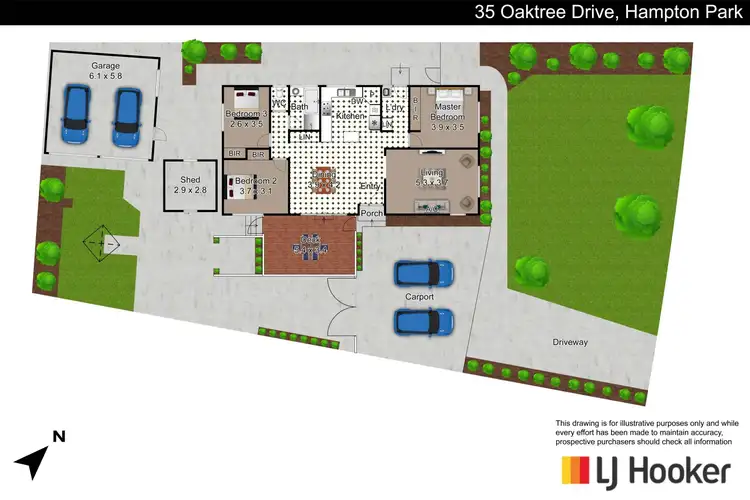 Floorplan of Homely house listing, 35 Oaktree Drive, Hampton Park VIC 3976