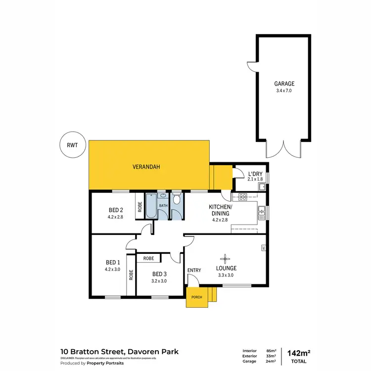 Floorplan of Homely house listing, 10 Bratton Street, Davoren Park SA 5113