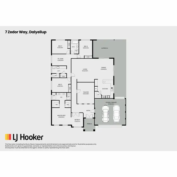 Floorplan of Homely house listing, 7 Zedor Way, Dalyellup WA 6230