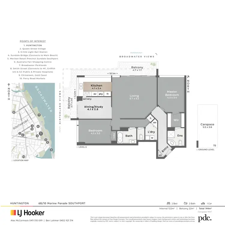 Floorplan of Homely apartment listing, 6B/10 Marine Parade, Southport QLD 4215