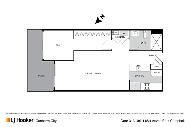 Floorplan of Homely apartment listing, 313/4 Anzac Park, Campbell ACT 2612