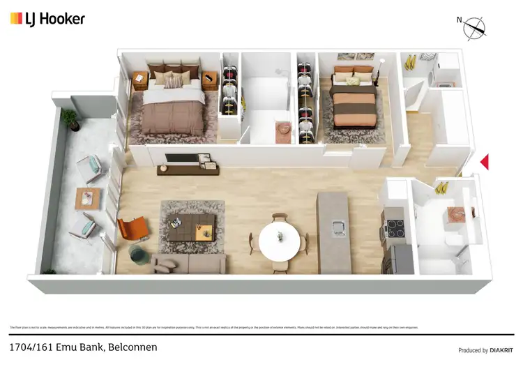 Floorplan of Homely apartment listing, 1704/161 Emu Bank, Belconnen ACT 2617