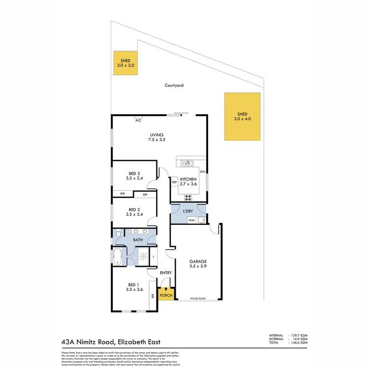 Floorplan of Homely house listing, 43A Nimitz Road, Elizabeth East SA 5112