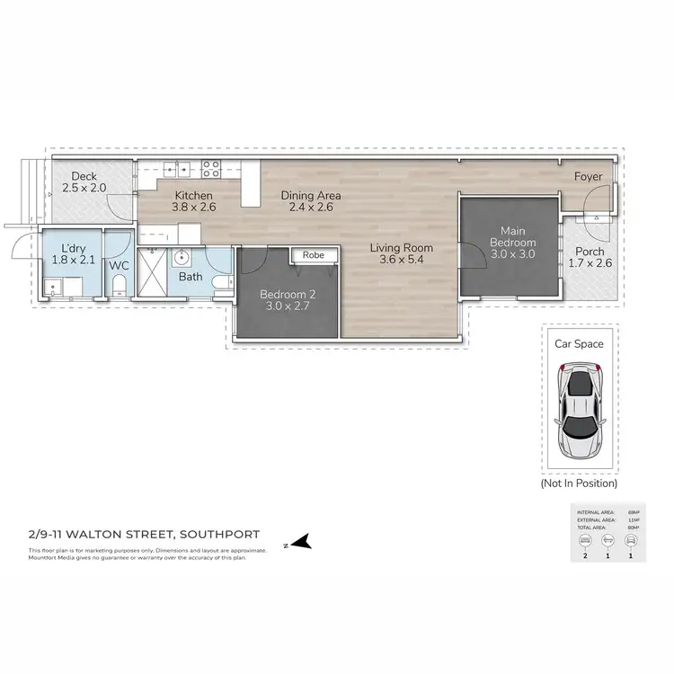 Floorplan of Homely unit listing, 2/9-11 Walton Street, Southport QLD 4215
