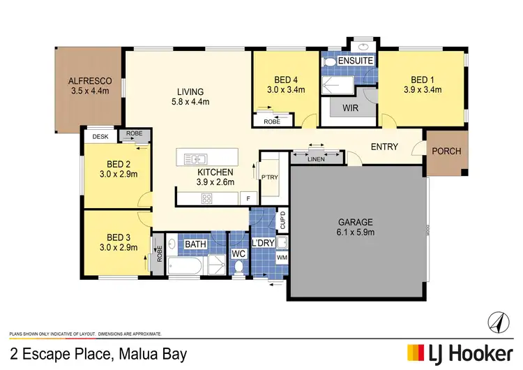 Floorplan of Homely house listing, 2 Escape Place, Malua Bay NSW 2536