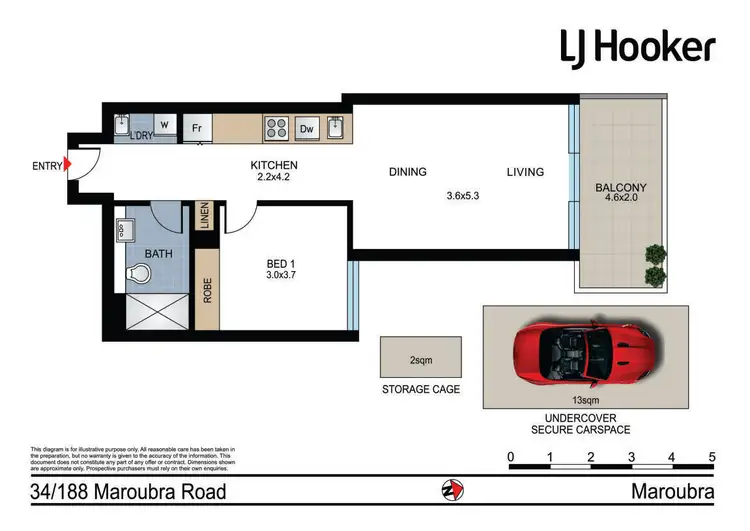 Floorplan of Homely apartment listing, 34/188 Maroubra Road, Maroubra NSW 2035