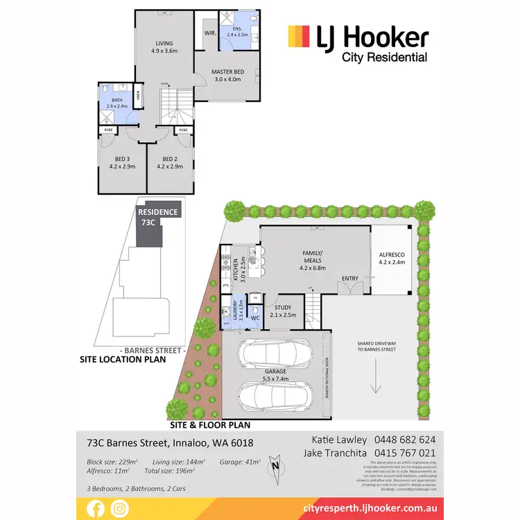 Floorplan of Homely townhouse listing, 73C Barnes Street, Innaloo WA 6018