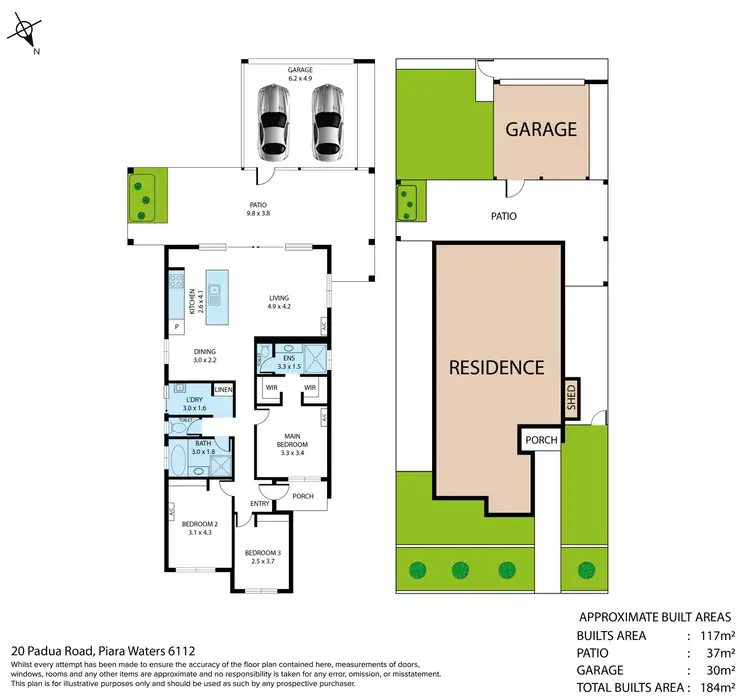 Floorplan of Homely house listing, 20 Padua Road, Piara Waters WA 6112