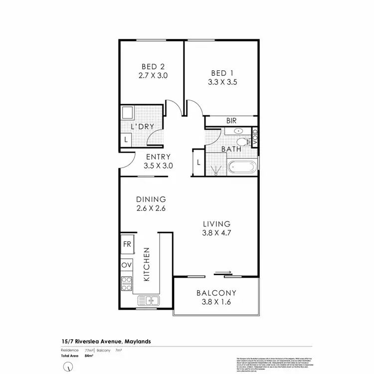 Floorplan of Homely unit listing, 15/7 Riverslea Avenue, Maylands WA 6051