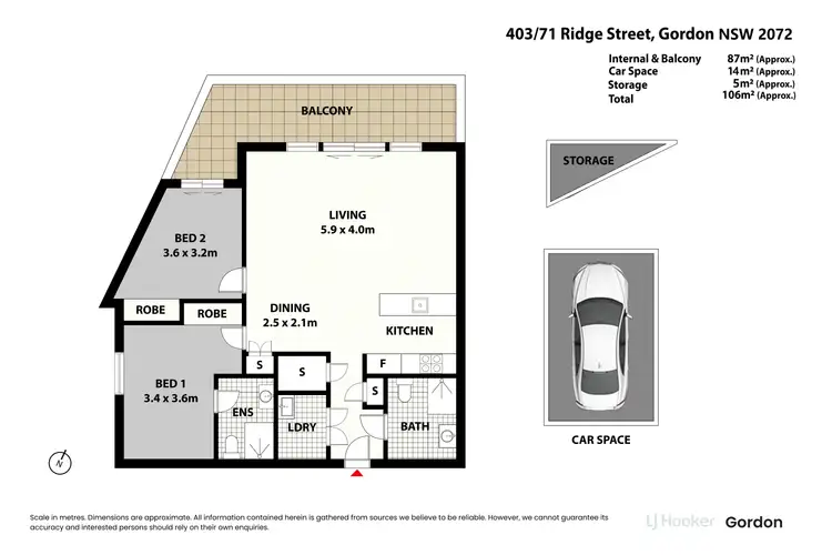 Floorplan of Homely apartment listing, 403/71 Ridge Street, Gordon NSW 2072