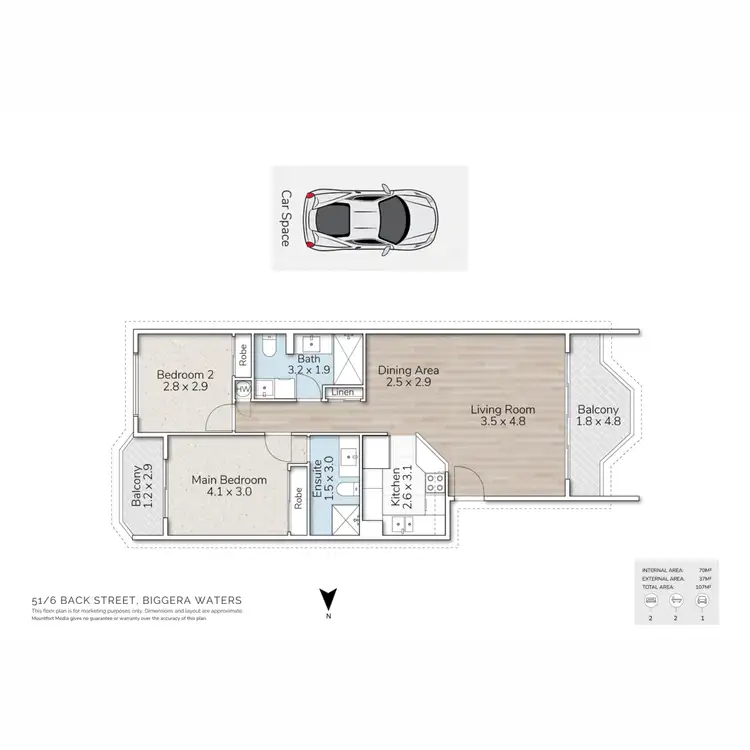 Floorplan of Homely apartment listing, 51/6 Back Street, Biggera Waters QLD 4216
