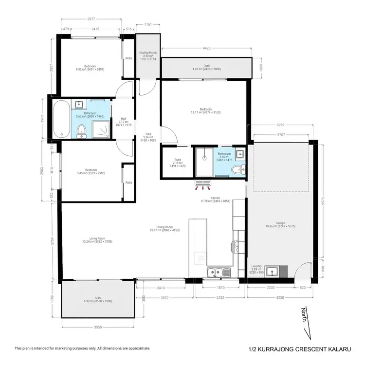 Floorplan of Homely house listing, 1/2 Kurrajong Crescent, Kalaru NSW 2550