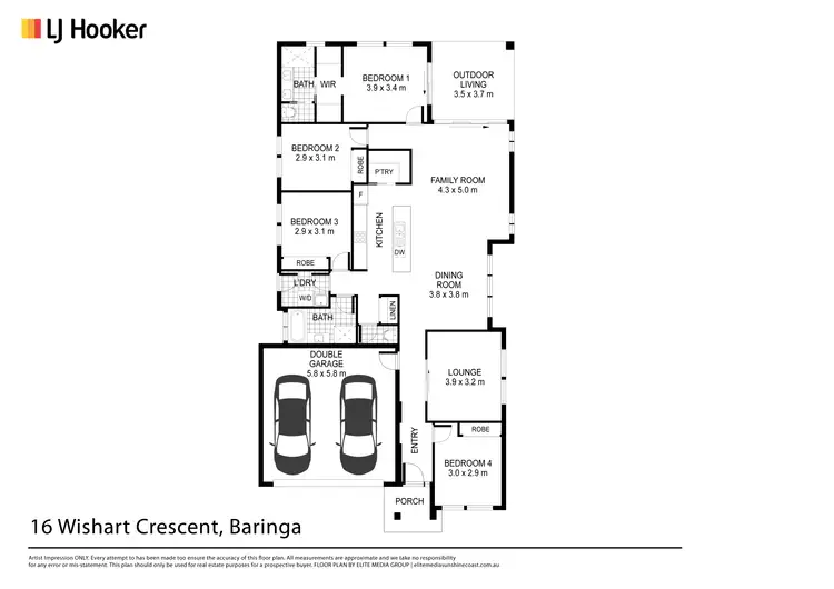 Floorplan of Homely house listing, 16 Wishart Crescent, Baringa QLD 4551