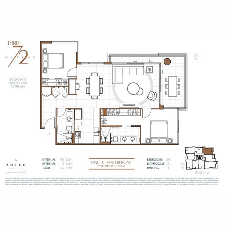 Floorplan of Homely apartment listing, 1001/372 Marine Parade, Labrador QLD 4215