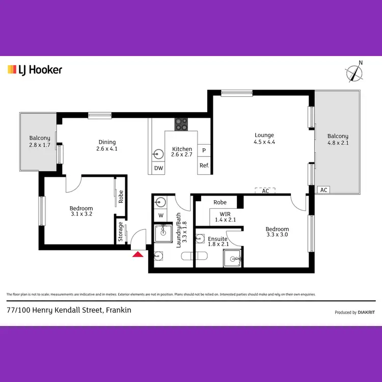 Floorplan of Homely house listing, 77/100 Henry Kendall Street, Franklin ACT 2913