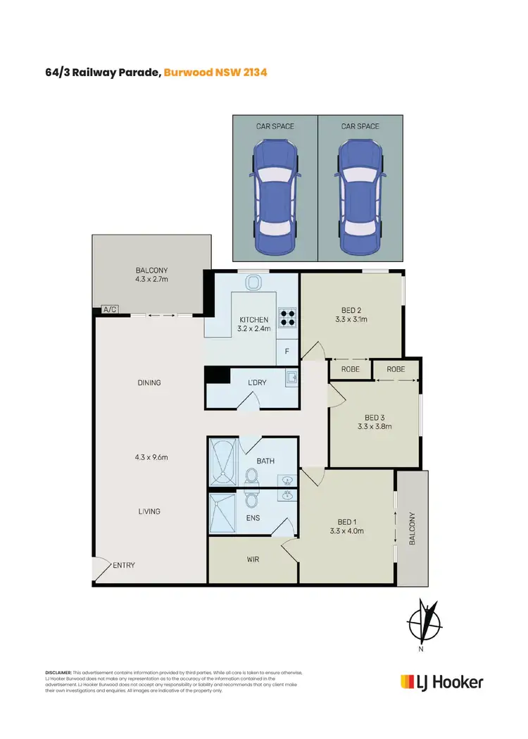 Floorplan of Homely apartment listing, 64/3 Railway Parade, Burwood NSW 2134