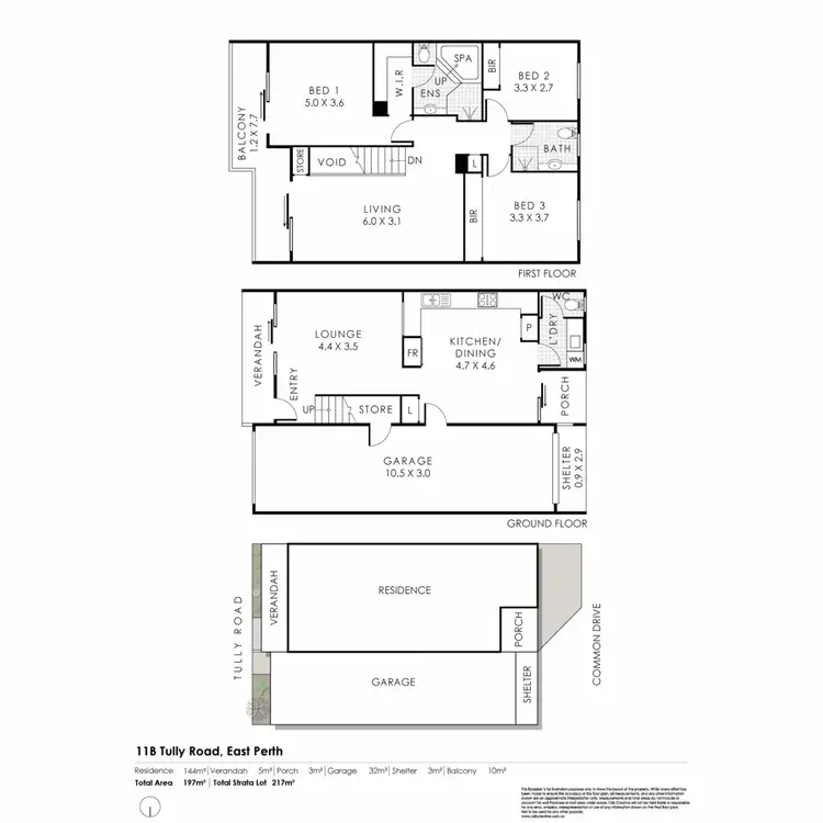 Floorplan of Homely townhouse listing, 11B Tully Road, East Perth WA 6004
