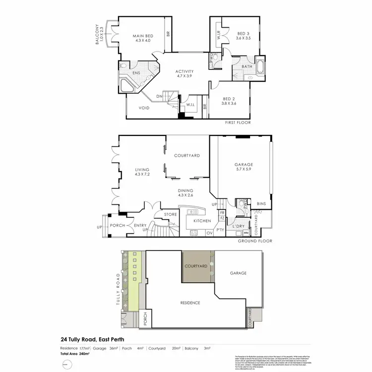 Floorplan of Homely house listing, 24 Tully Road, East Perth WA 6004