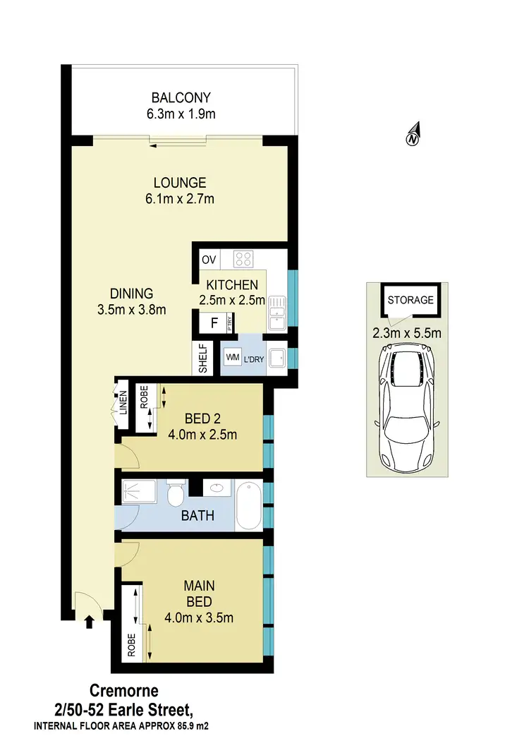 Floorplan of Homely unit listing, 2/50-52 Earle Street, Cremorne NSW 2090