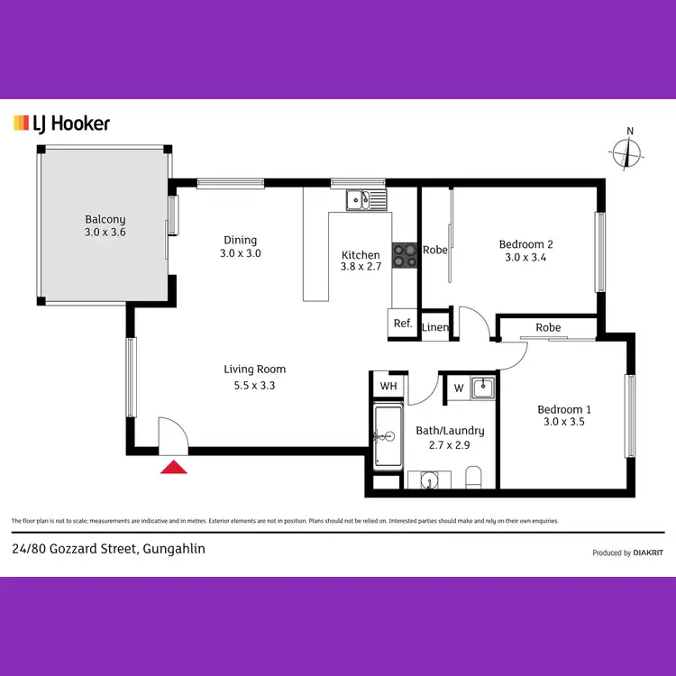 Floorplan of Homely unit listing, 24/80 Gozzard Street, Gungahlin ACT 2912