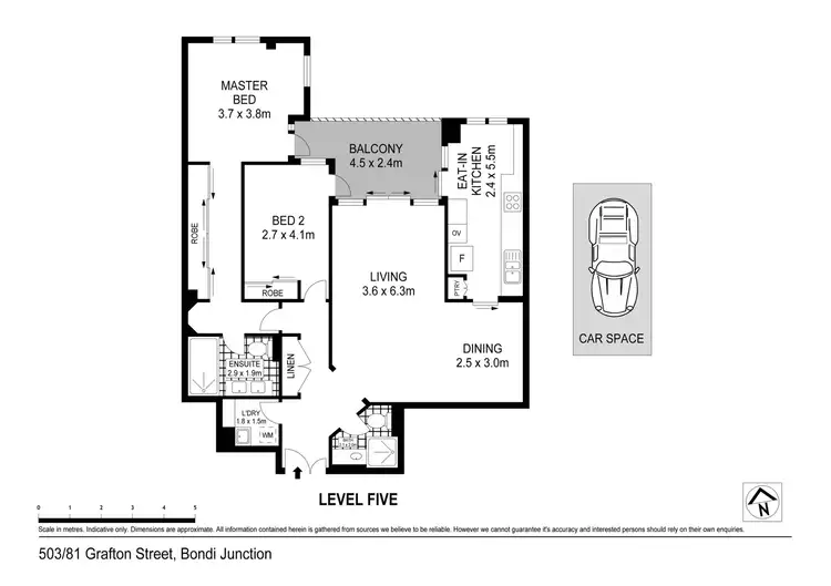 Floorplan of Homely apartment listing, 503/81 Grafton Street, Bondi Junction NSW 2022