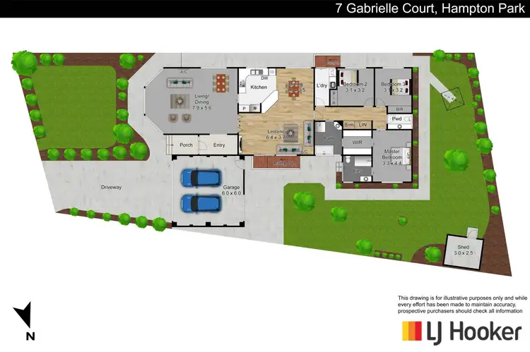 Floorplan of Homely house listing, 7 Gabrielle Court, Hampton Park VIC 3976