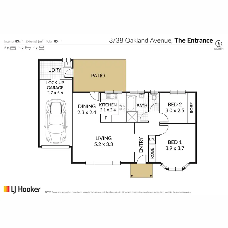 Floorplan of Homely villa listing, 3/38-40 Oakland Avenue, The Entrance NSW 2261