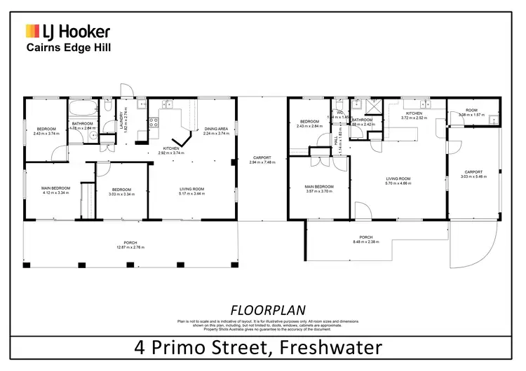 Floorplan of Homely semi-detached listing, 4 Primo Street, Freshwater QLD 4870