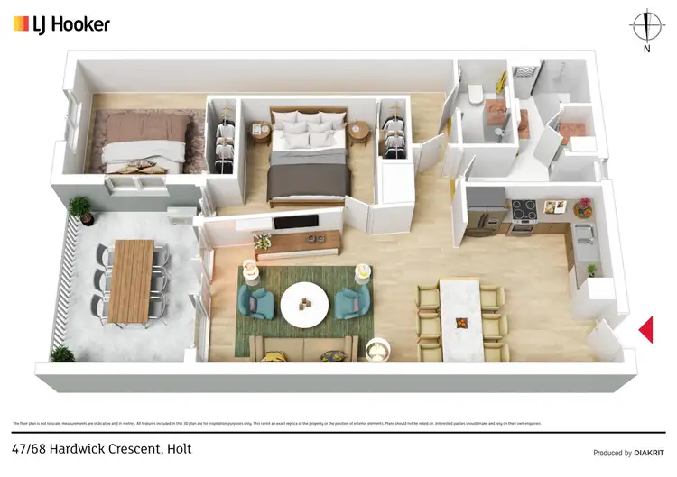 Floorplan of Homely apartment listing, 47/68 Hardwick Crescent, Holt ACT 2615