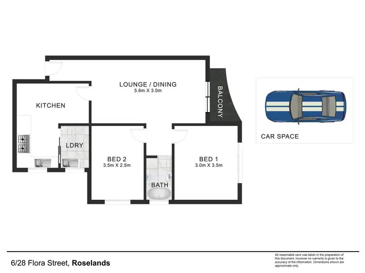 Floorplan of Homely unit listing, 6/28 Flora Street, Roselands NSW 2196