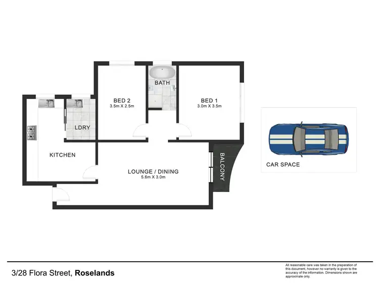Floorplan of Homely unit listing, 3/28 Flora Street, Roselands NSW 2196
