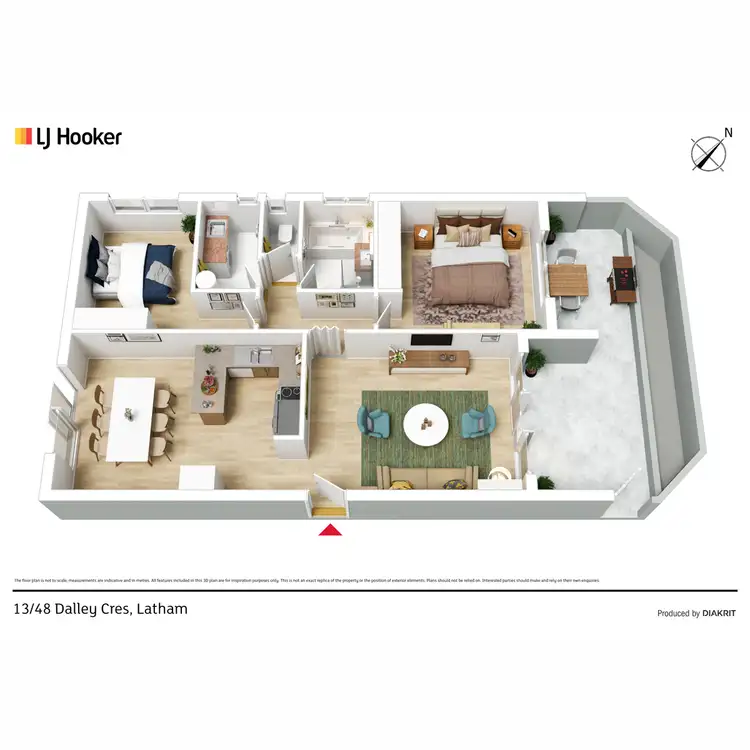 Floorplan of Homely apartment listing, 13/48 Dalley Crescent, Latham ACT 2615
