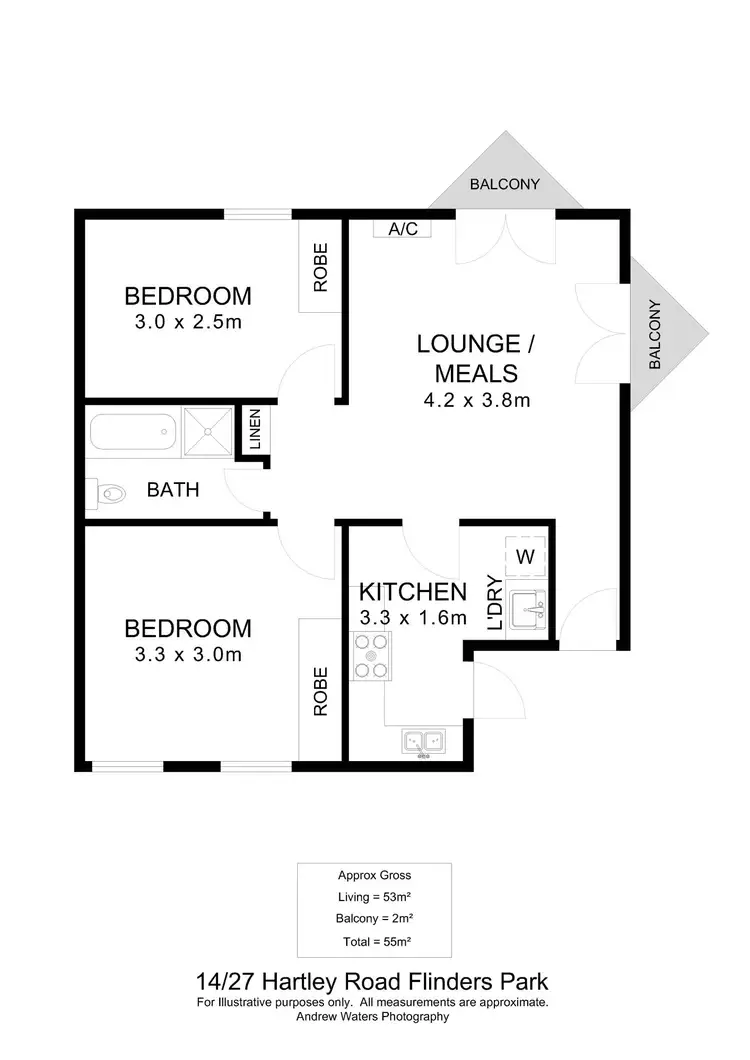 Floorplan of Homely unit listing, 14/27 Hartley Road, Flinders Park SA 5025