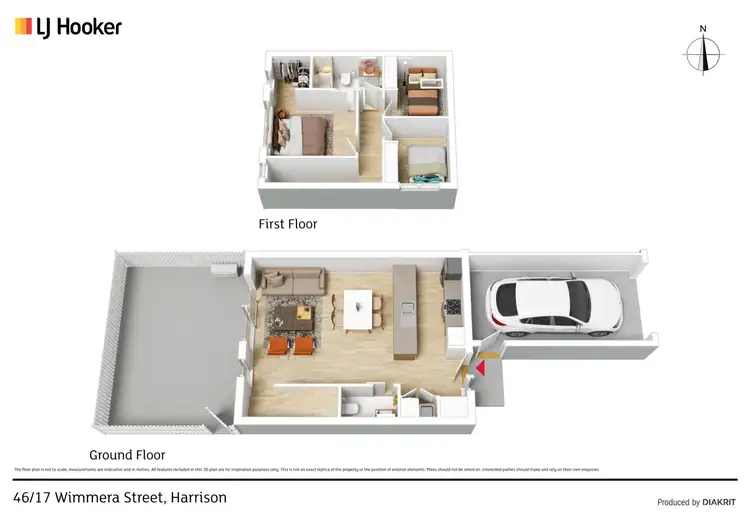 Floorplan of Homely townhouse listing, 46/17 Wimmera Street, Harrison ACT 2914