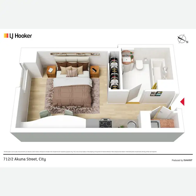 Floorplan of Homely apartment listing, 712/2 Akuna Street, Canberra ACT 2601