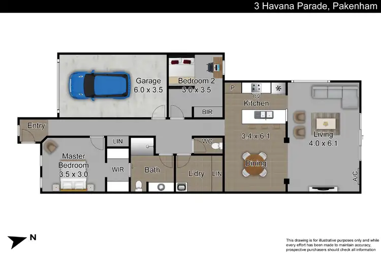 Floorplan of Homely unit listing, 3 Havana Parade, Pakenham VIC 3810