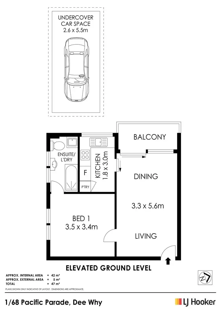Floorplan of Homely apartment listing, 1/68 Pacific Parade, Dee Why NSW 2099