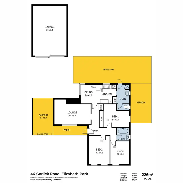 Floorplan of Homely house listing, 44 Garlick Road, Elizabeth Park SA 5113