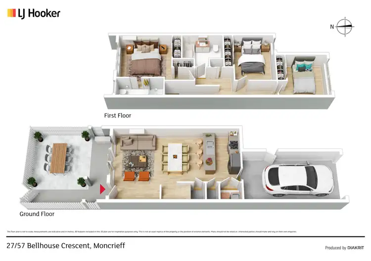 Floorplan of Homely townhouse listing, 27/57 Bellhouse Crescent, Moncrieff ACT 2914