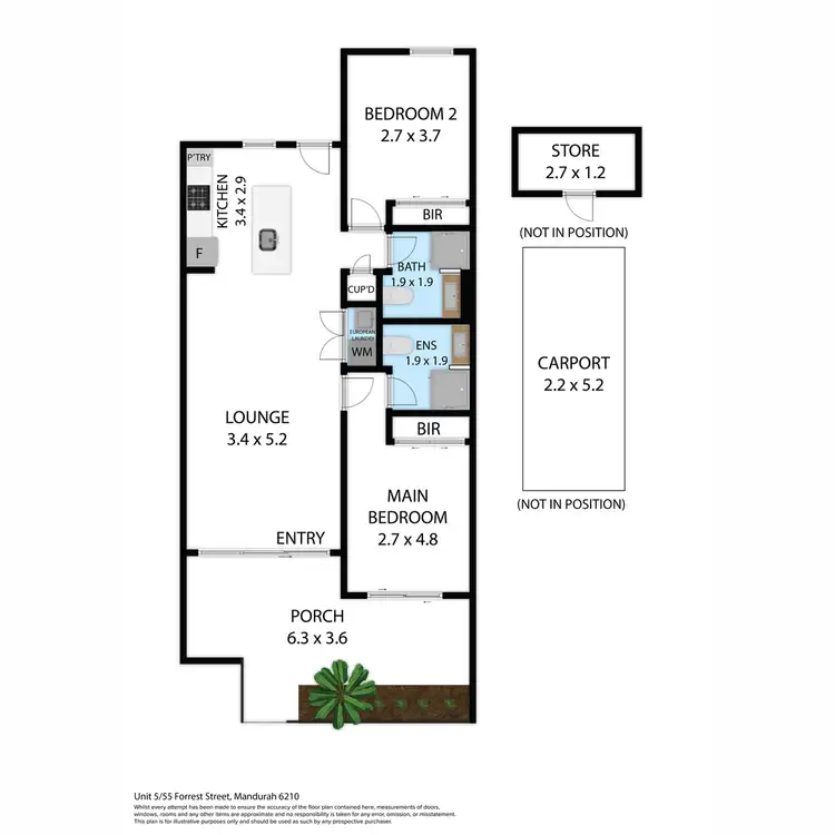Floorplan of Homely unit listing, 5/55 Forrest Street, Mandurah WA 6210