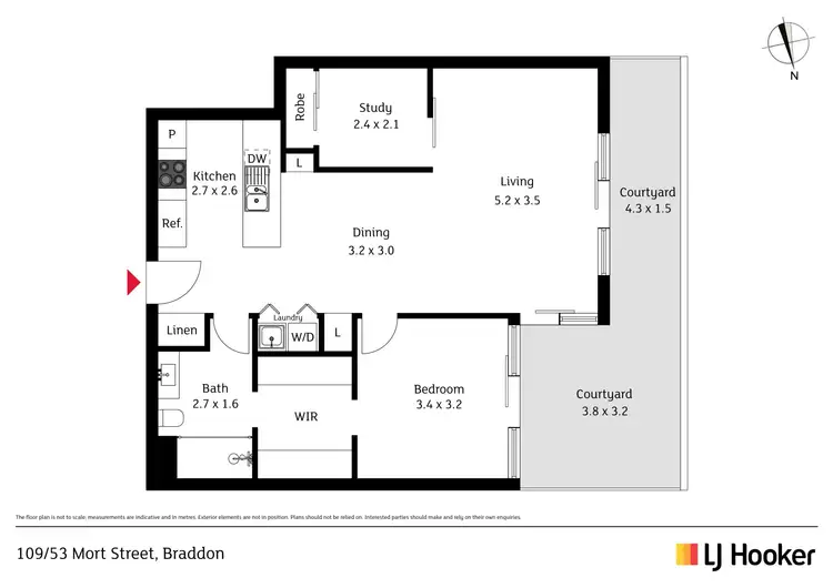 Floorplan of Homely apartment listing, 109/53 Mort Street, Braddon ACT 2612