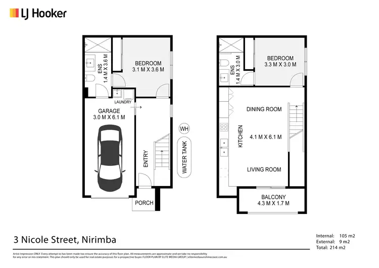 Floorplan of Homely townhouse listing, 3 Nicole Street, Nirimba QLD 4551