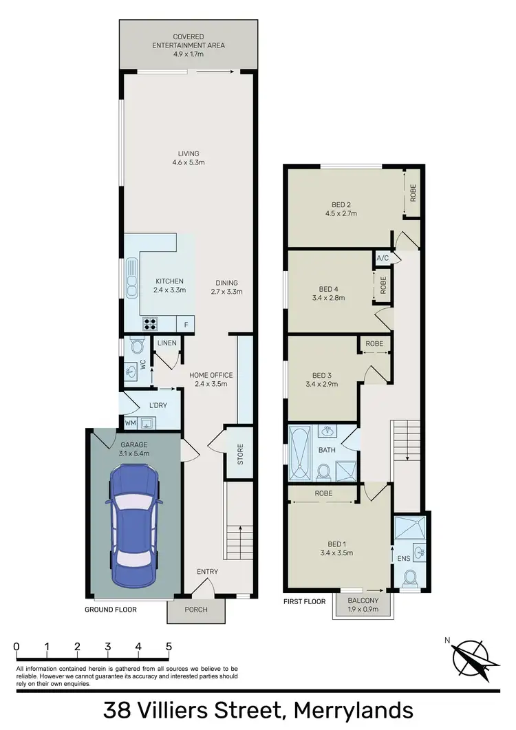 Floorplan of Homely semi-detached listing, 38 Villiers Street, Merrylands NSW 2160