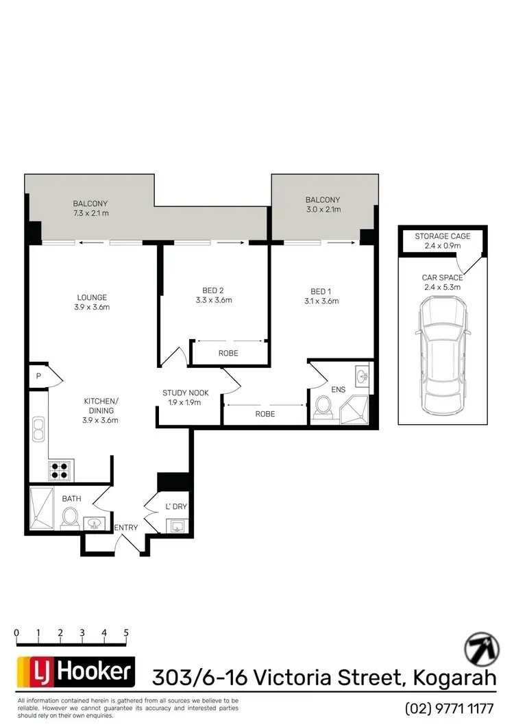 Floorplan of Homely apartment listing, 303/6-16 Victoria Street, Kogarah NSW 2217