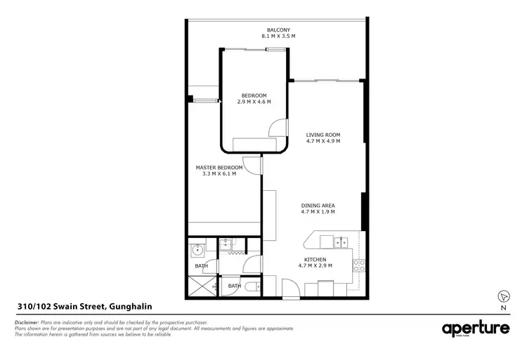 Floorplan of Homely apartment listing, 310 Lumi/100 Swain Street, Gungahlin ACT 2912