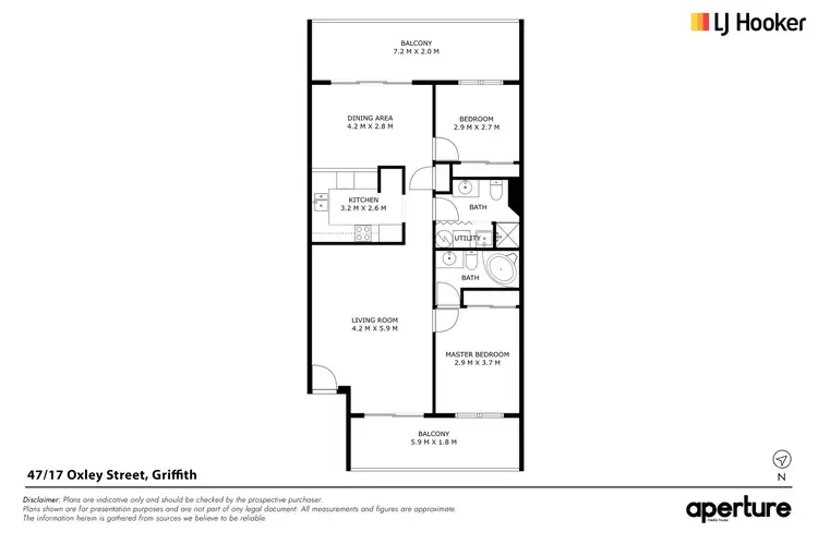 Floorplan of Homely apartment listing, 47/17 Oxley Street, Griffith ACT 2603