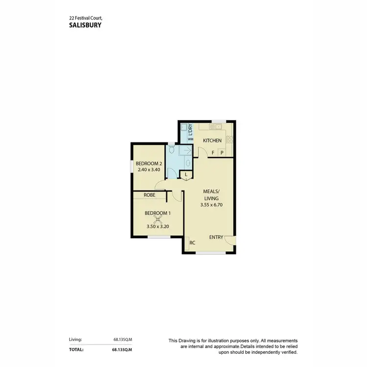 Floorplan of Homely unit listing, 22 Festival Court, Salisbury SA 5108