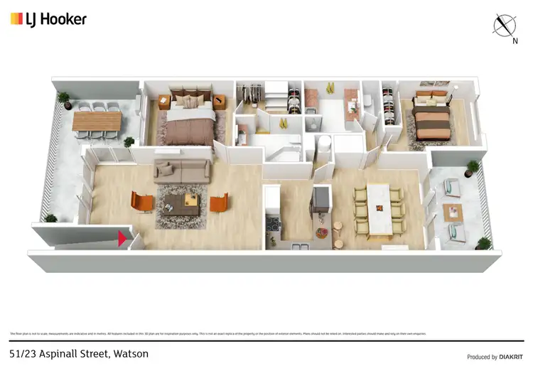 Floorplan of Homely apartment listing, 51/23 Aspinall Street, Watson ACT 2602