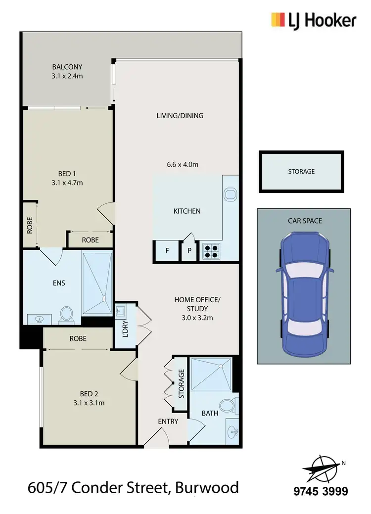 Floorplan of Homely apartment listing, 605/7 Conder Street, Burwood NSW 2134